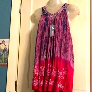 India Boutique Tie-dye Tank Top NWT